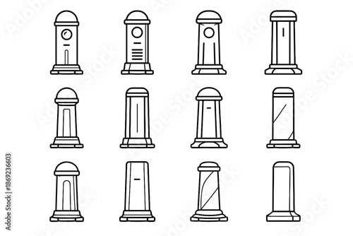 Seam sensor arc icon vector ring vent tower strip crest vertical smart