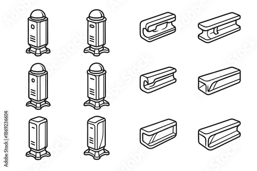 Vector vent smart lean sensor upper pads icon crest panel base dome