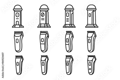 Smart contour seam panel side vector crest lean blades tower sensor icon