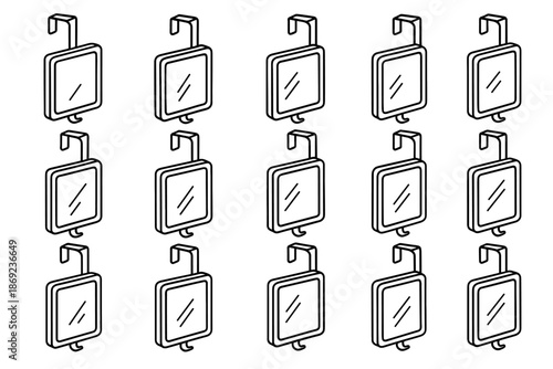 Door underside rib vector over highlight crest ridge tile icon shading mirror