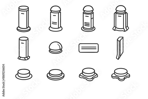 Lens sensor icon smart structural light vector panel dash shadow side arc