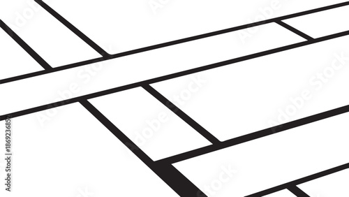 Geometric Pattern of Black Lines on White Background