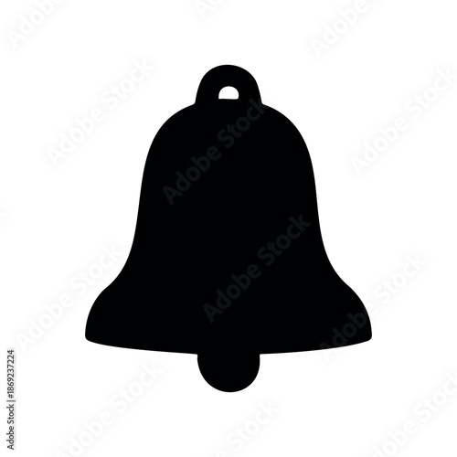 Large bell silhouette vector flat illustration design.