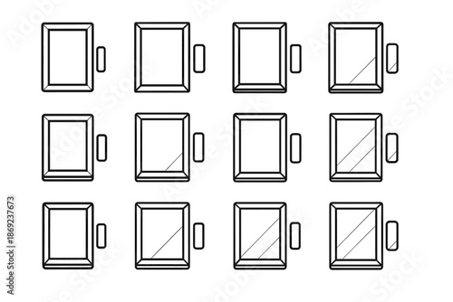 Boundary highlight icon sensor crest mount corner slab icons strip vector tilt