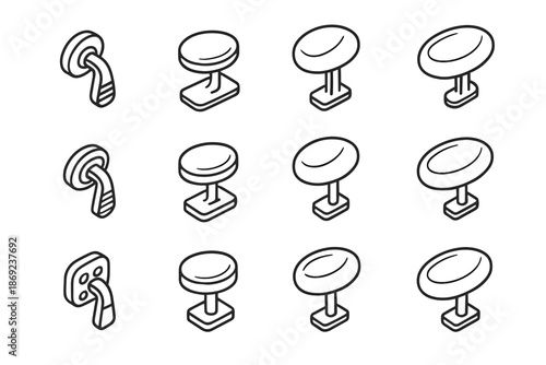 Traction soap holder icon vector mount outline underside boundary tilt magnetic shading