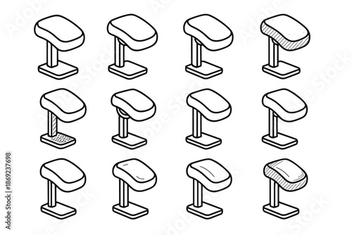 Vector tile ridge highlight magnetic rib icon holder surface soap structural seam