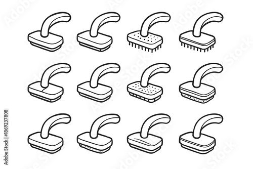 Icon brush vector pet highlight base bristle shading surface tile crest underside