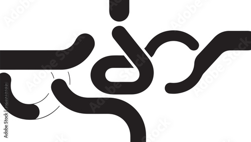 Abstract Black Lines on White Background