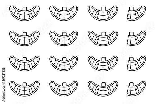 Minimal slab underside wheel boundary vector tile outline icon tilt rib reflectors