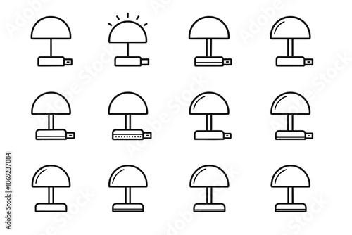 Tilt minimal glow mesh usb lamp tile icon stripe shading rib dome
