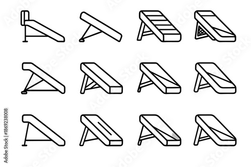 Icons mesh icon contour arc ramp pads pet traction vector ridge curve