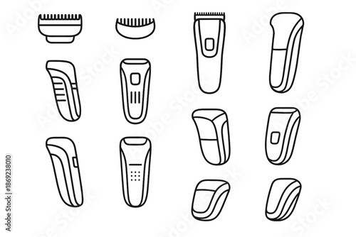 Rod vector icons curve comb grooming outline shading icon underside boundary stripe