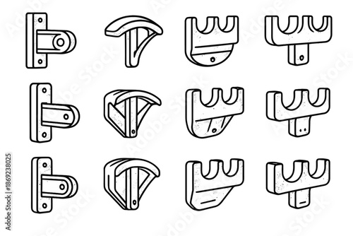 Tilt vector icon tool pads stripe line shading adjustable mounted slot wall