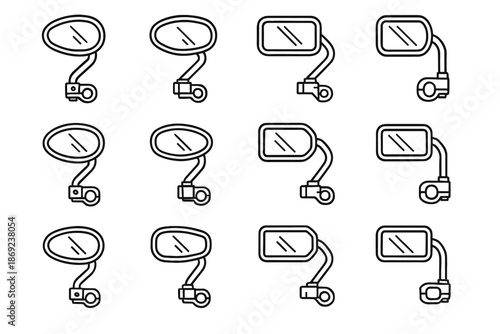 Icons icon plate tilt pivot outline handlebar traction vector mirror shading corner