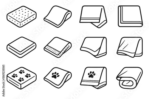 Icon pet panel shading vector outline crest tile band tilt towel stripe