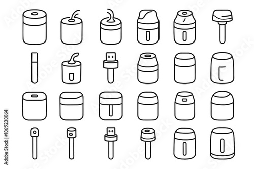 Panel humidifier water icon usb stripe ridge boundary vector shading curve tilt