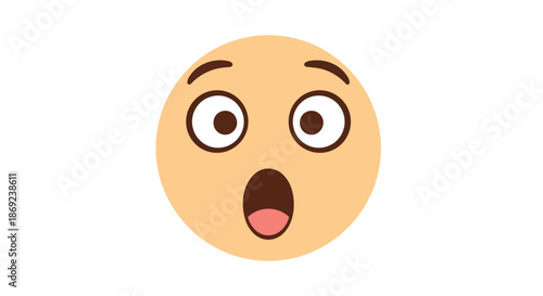 Vibrant emoji face with wide open eyes and mouth, conveying intense surprise or profound shock