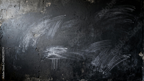 Abstract chalk marks on a weathered blackboard surface