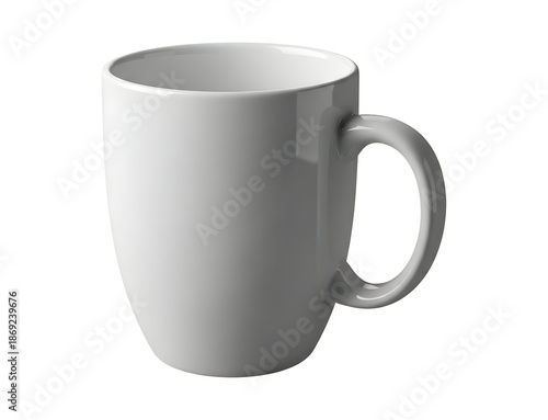 White Ceramic Coffee Mug Isolated on White Background