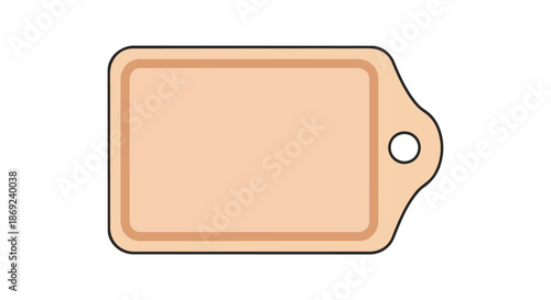 Minimalist wooden cutting board or serving tray with convenient handle design for kitchen and food preparation tasks