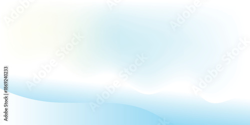 An abstract blue background featuring elegant waves that blend nature and light into a beautiful summer landscape of sea, sky, and sunlit clouds under a bright heaven