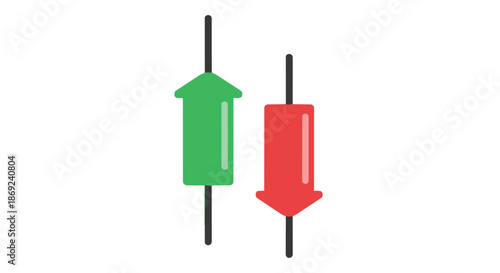 Financial market trend indicators showcasing upward and downward movements, symbolizing growth and decline in various economic sectors and