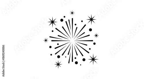Dynamic abstract starburst illustration symbolizing joyful celebration and festive energy burst