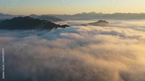 Wallpaper Mural Aerial Sunrise Over Jiangnanbao Wetland, Tonglu Hangzhou China Torontodigital.ca