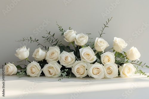 Minimal Wedding Flowers Arrangement with Copy Space