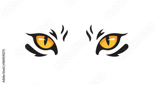 Intense golden eyes of a powerful wild predator gazing directly forward with fierce focus