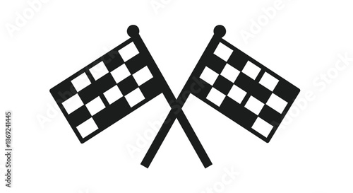 A striking graphic showcasing two crossed checkered flags, universally recognized symbols of the finish line, ultimate achievement, and the