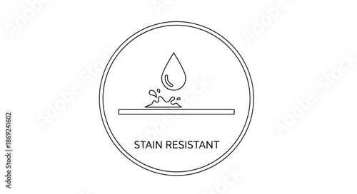 Durable surface protection icon showing liquid repellency, symbolizing stain resistance and easy maintenance