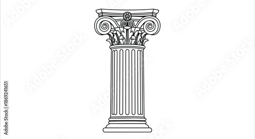 Intricate Composite Architectural Column Diagram Depicting Historic Building Structures