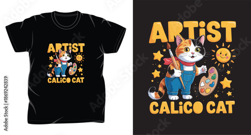 Cat graphic vector art t-shirt design print template