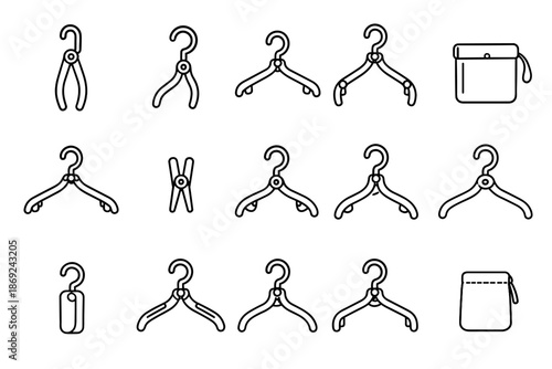 Hook foldable hanger icons shoulder compact mini fold arms icon vector lightweight