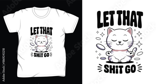 Cat graphic vector art t-shirt design print template