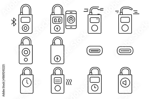 Icon memory pressure pump bluetooth led mode smart vector display