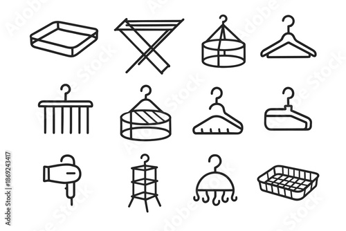 Mesh tray rack hanger tower dryer basket drying solutions vector portable icon