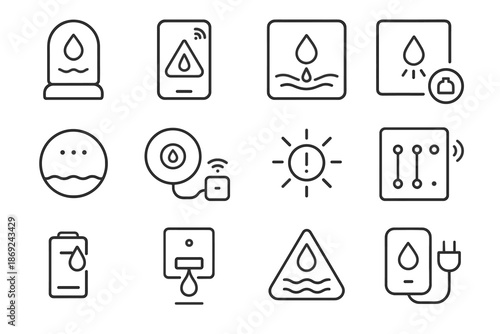 Icon mobile dot smart water vector sensor leak monitor hub alarm compact