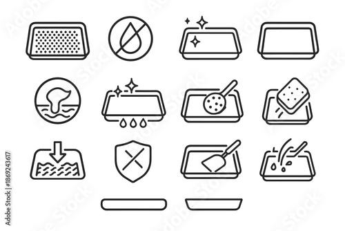 Tray graphic motion stick batter outline pan vector smooth cooking base non