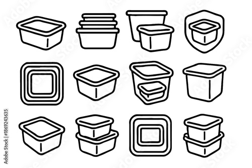 Corner boxes view vector organizational within smooth nested nestable efficiency icons storage