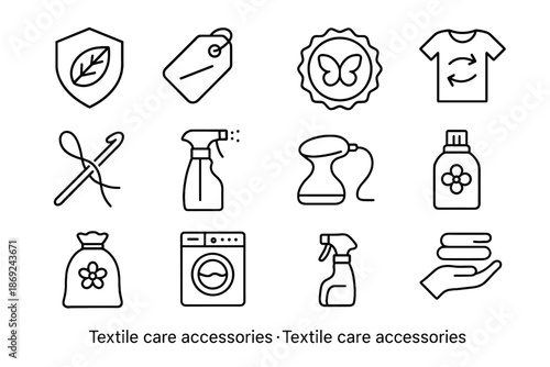 Icons vector pouch tag refresh refresher icon repair scent reducer care textile