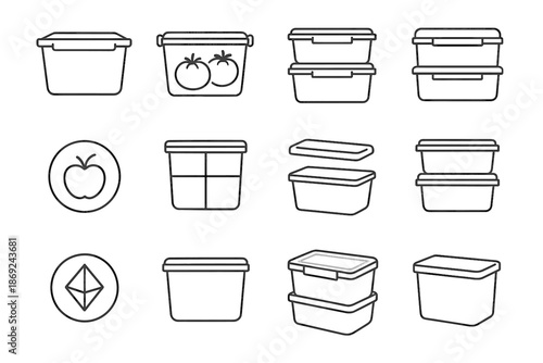 Crystal lines icon clear box neat vector stack clarity transparent container organization