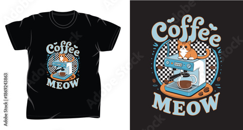 Cat graphic vector art t-shirt design print template
