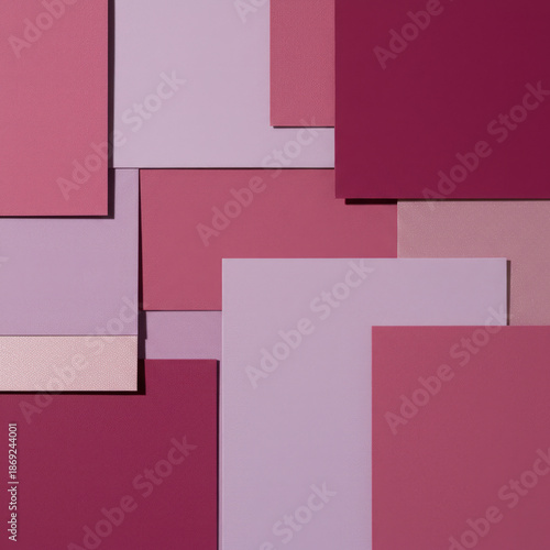 Abstract Geometric Color Block Composition With Pink, Purple, and Burgundy Tones for Modern Design