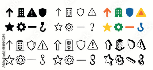 Set of signs and symbols in different styles collection suitable for web design graphic resources print media communication