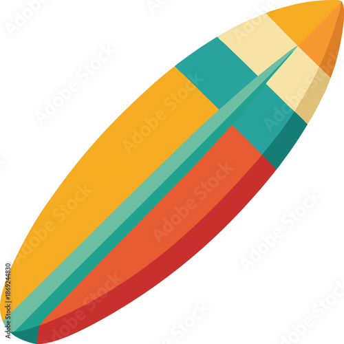 Summer surfboard isolated on a white background.