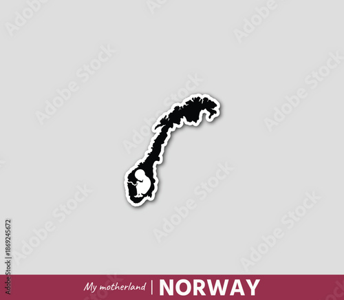 Powerful Norway map illustration symbolizing birth, roots and national identity. Emotional motherland concept blending geography and human origin.