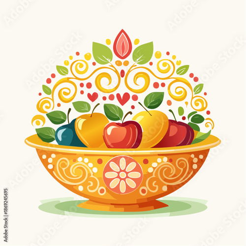 Colorful Apples in Decorative Bowl nyepi day.