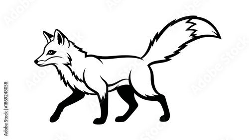 Elegant fox vector illustration showcasing simplicity and sharp lines design artwork